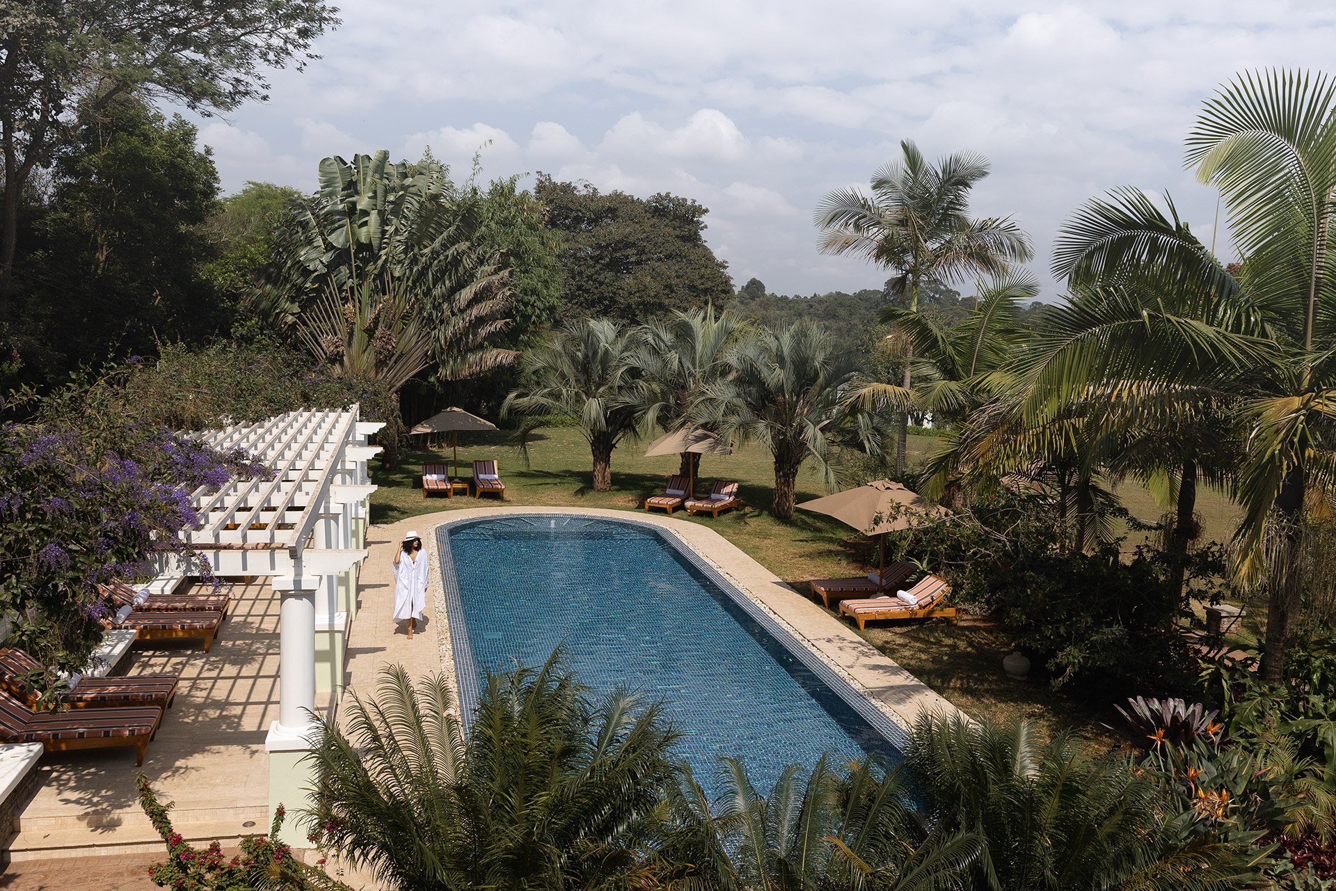 Aerial view of the pool at Hemingways Nairobi